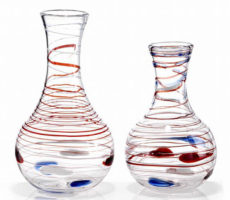 parisevetro - brocca decanter goto vetro soffiato borosilicato fatto a mano