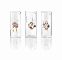 parisevetro - caraffa interno pesce vetro soffiato borosilicato fatto a mano