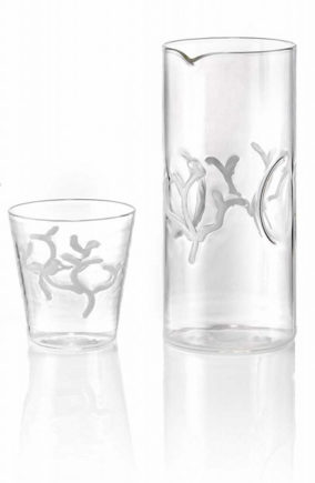 parisevetro - bicchiere corallo bianco vetro soffiato borosilicato fatto a mano