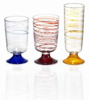 parisevetro - bicchiere filo arianna vetro soffiato borosilicato fatto a mano