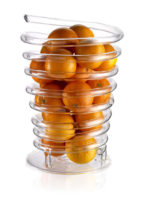 parisevetro - portafrutta molla di frutta vetro soffiato borosilicato fatto a mano