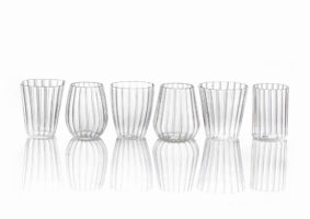 parisevetro - bicchiere collezione rigatino vetro soffiato borosilicato fatto a mano