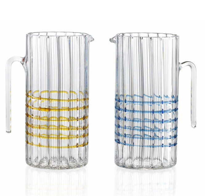 parisevetro - caraffa vintage vetro soffiato borosilicato fatto a mano