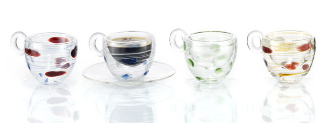 parisevetro - tazze caffè vetro soffiato borosilicato termiche fatta a mano